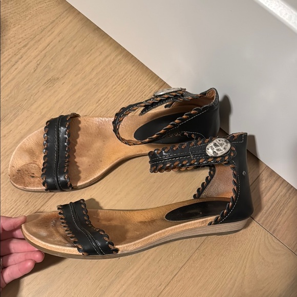 Pikolinos Black Woven Leather Sandals with Ankle Straps boho 11/42 - Picture 2 of 5